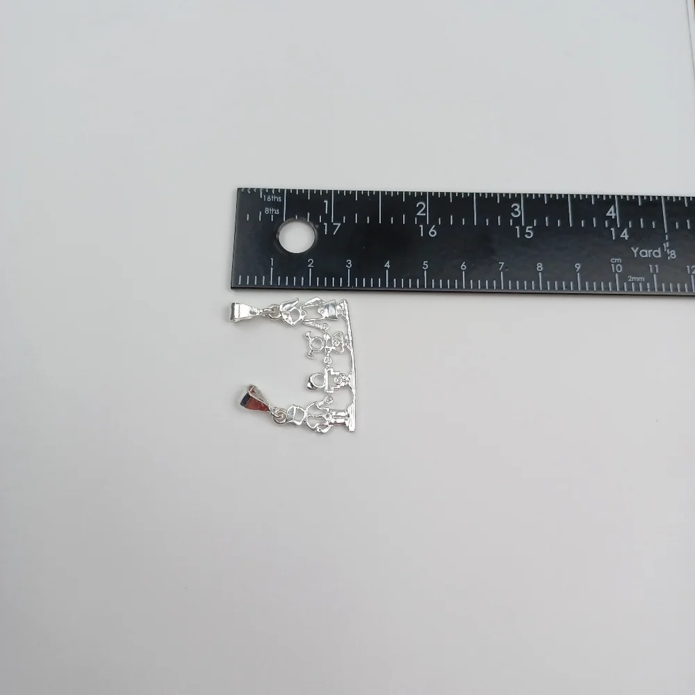 925 sterling silver Family‎ pendant necklace mom dad a boy and a girls